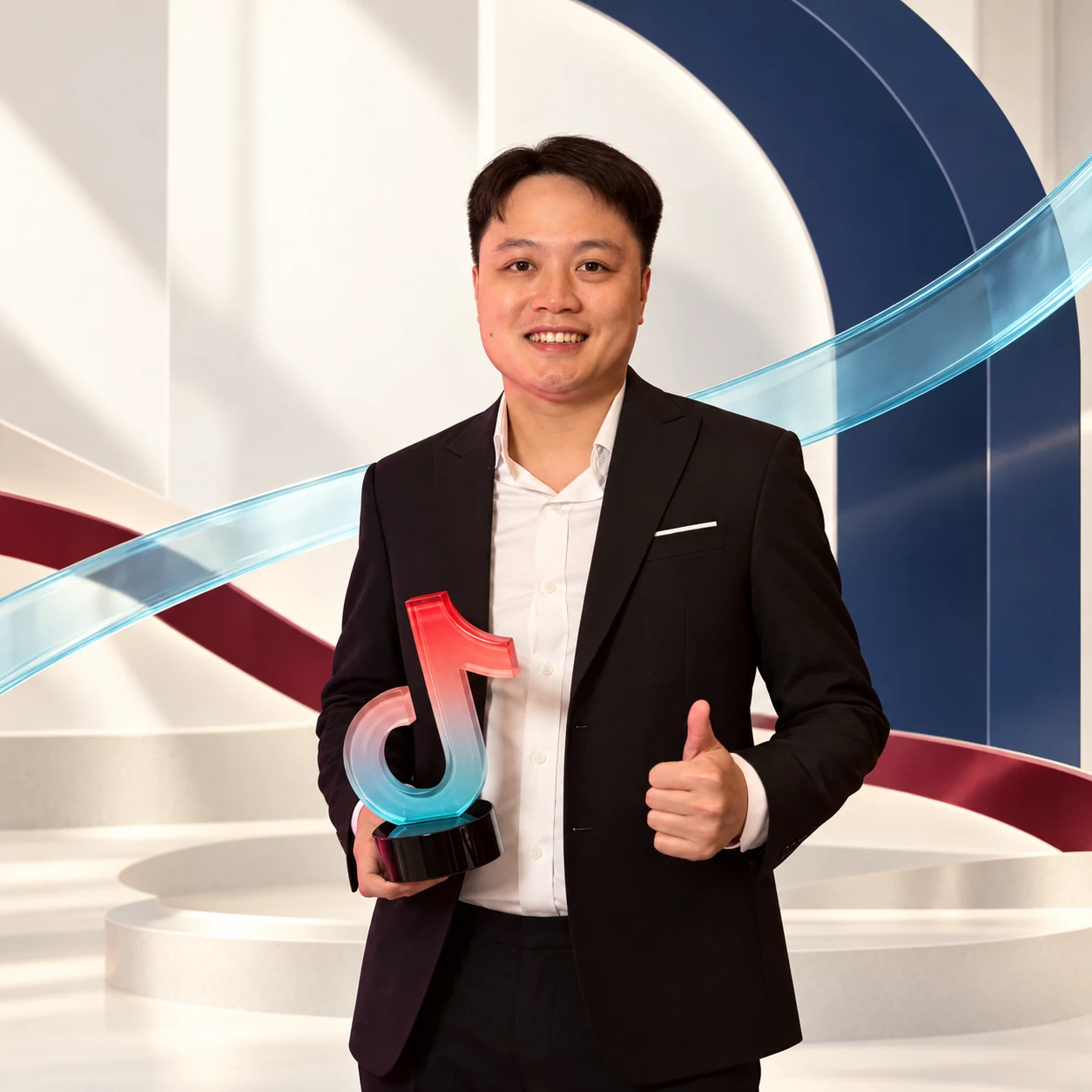 Nguyễn Thế Hoàng, Founder Uptrend Agency; nền minh họa được xử lý bằng AI